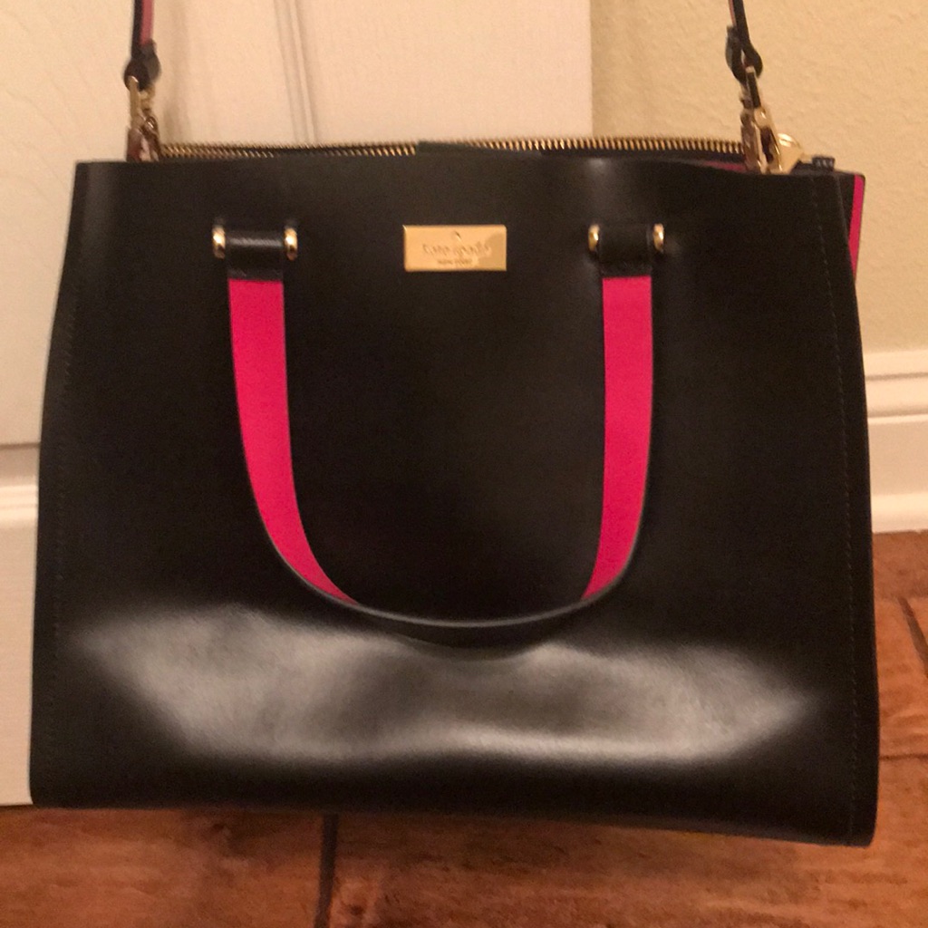 Authentic Kate Spade Pink And Black Tote